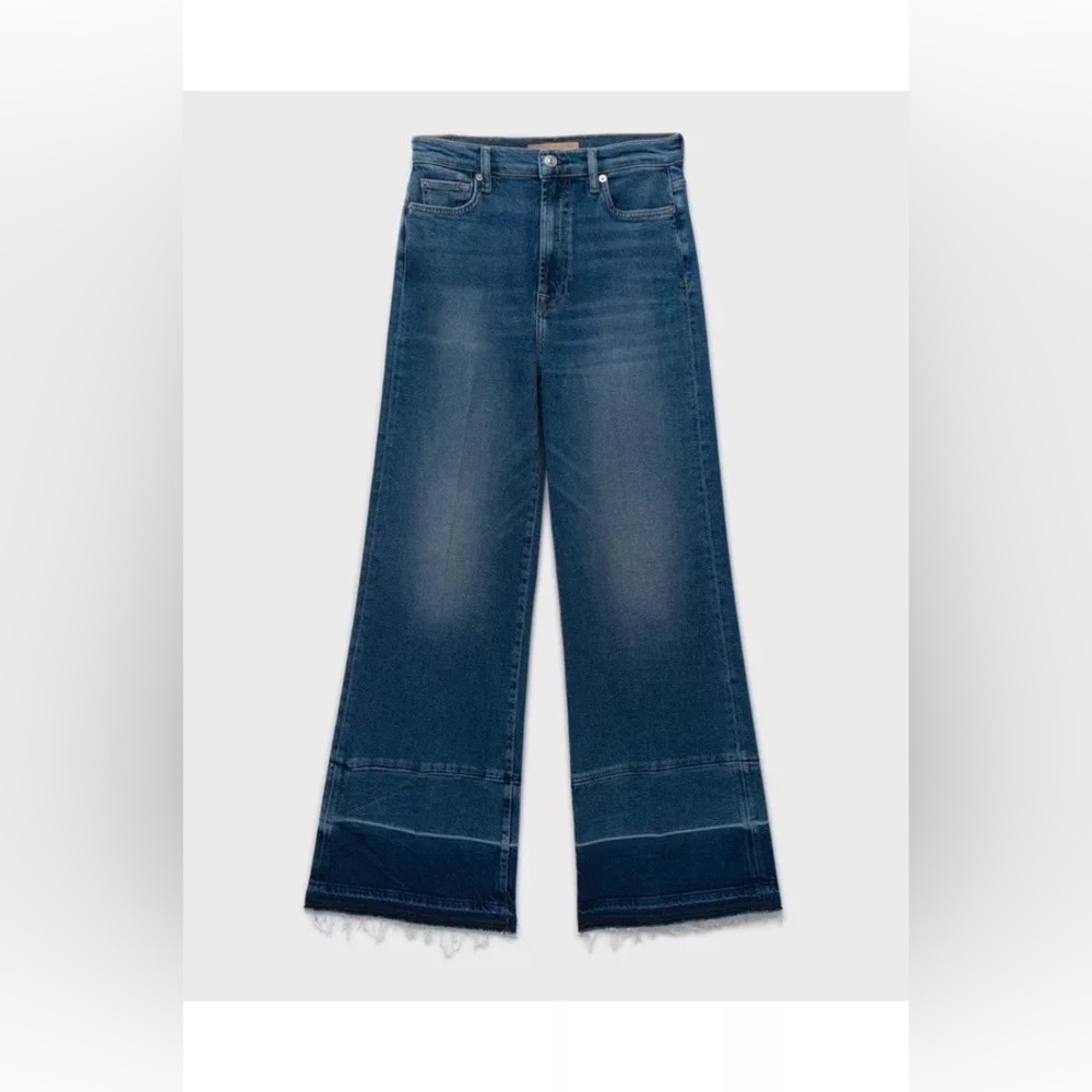 7 For All Mankind Luxe Vintage High Waist Jo Extra Wide Let Down Hem Powder Blue